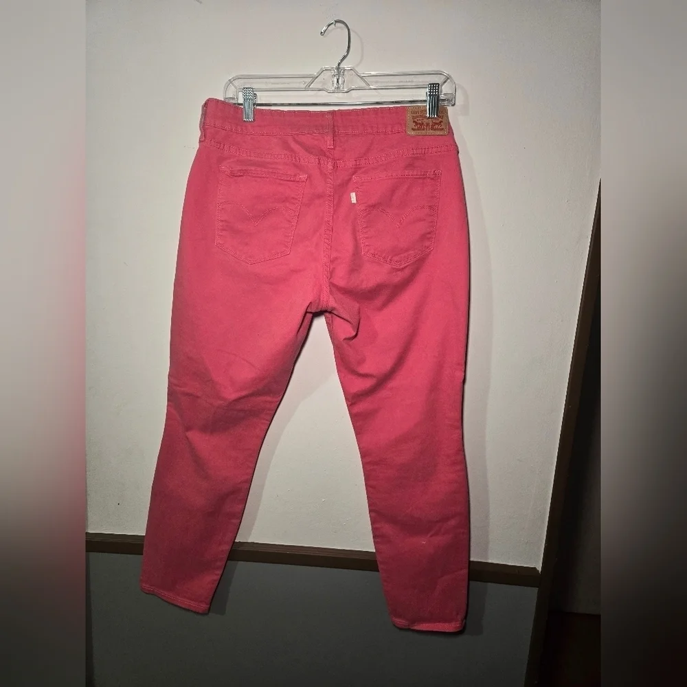 Levi's Jeans Womens 31 Pink Cotton Stretch Mid Rise Skinny 5 Pocket Casual - Picture 2 of 8